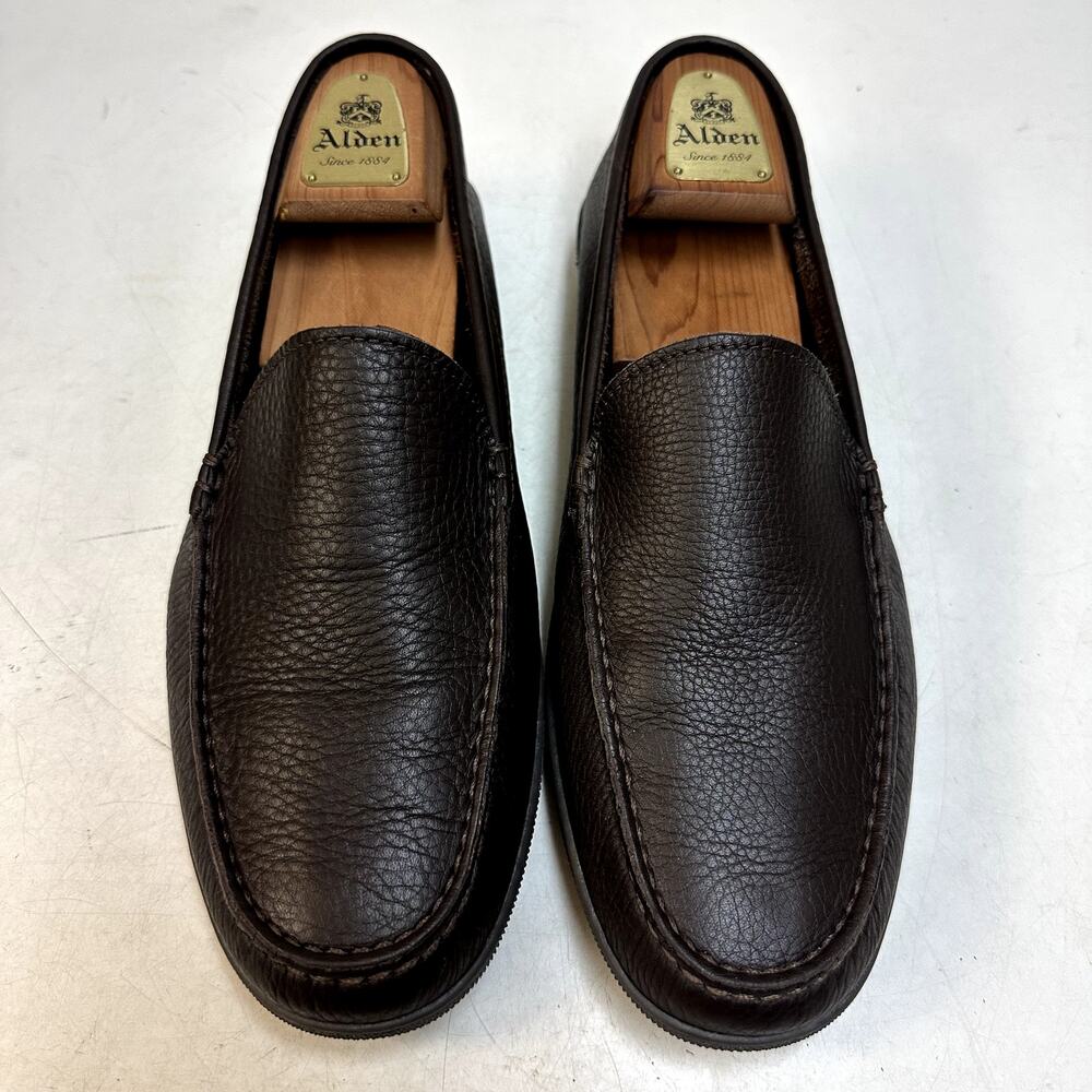 WORN TWICE Ralph Lauren Purple Label Driver Brown Pebbled Made in Italy 11.5 D